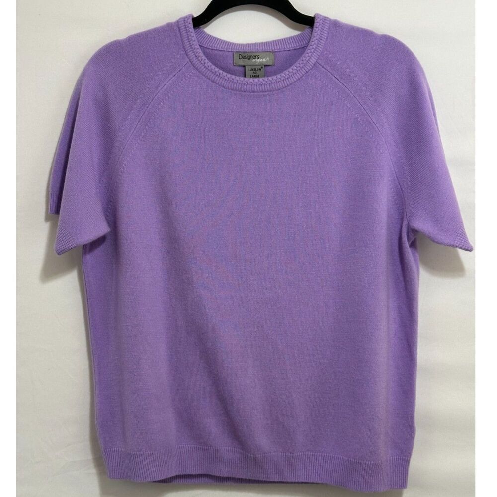 Designer Originals Vintage Women's Luxelon Knit Sweater Size L Short Sleeve